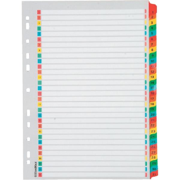 OfficeMax Index Dividers 31 Tab 131 Reinforced A4 Coloured OfficeMax NZ