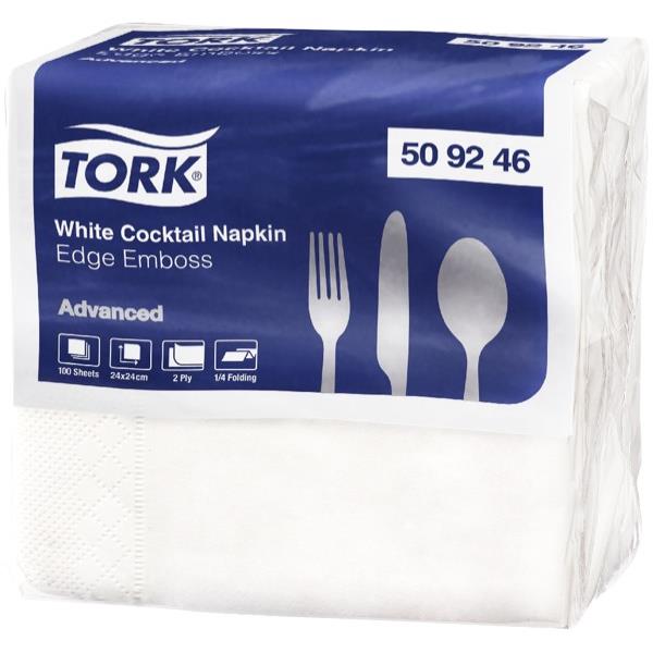 Tork Cocktail Napkins 2 Ply White, Carton of 20 Packs OfficeMax NZ