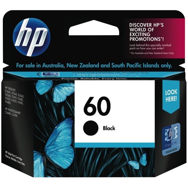 HP 60 Black Ink Cartridge CC640WA OfficeMax NZ