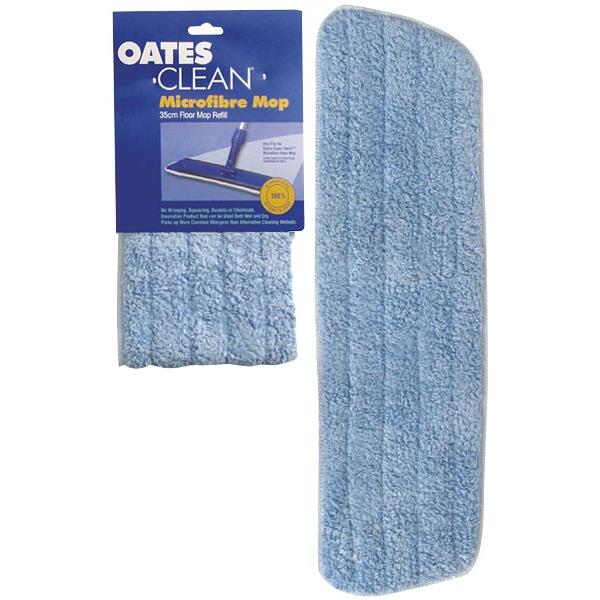Oates Flat Mop Cleaning Floor Pad Refill 400mm Blue OfficeMax NZ