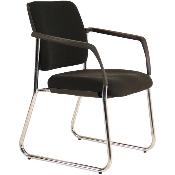 Buro Lindis Sled Frame Guest Chair With Arms Black OfficeMax NZ