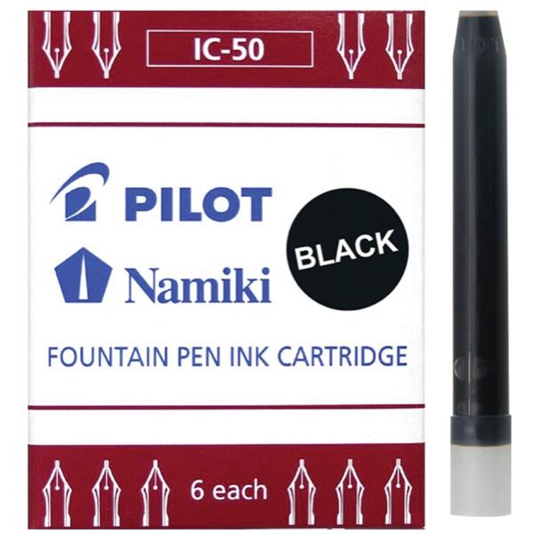 Pilot Namiki IC50 Ink Cartridge in Black, Blue & Red - Pack of 12 - Pens