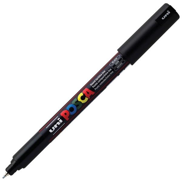 uni Posca Black Paint Marker Pen Bullet Ultra Fine PC1MRBK OfficeMax NZ