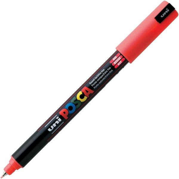 uni Posca Red Paint Marker Pen Bullet Ultra Fine PC1MRR OfficeMax NZ