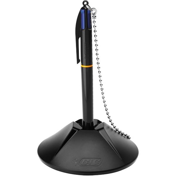 BIC Blue 4 Ink Ballpoint Pen With Desk Holder And Chain OfficeMax NZ