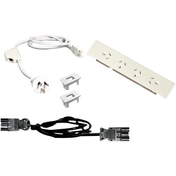 Elsafe Qikfit Powerboard Desk Accessory User Starter Pack White