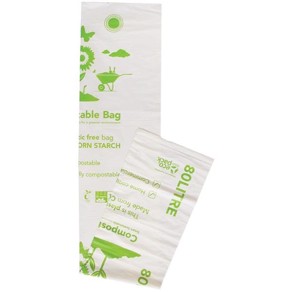 Ecopack Compostable Rubbish Bag 80L, Roll of 10 OfficeMax NZ