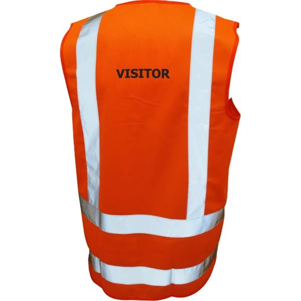 Hi Viz Visitor Safety Vest XL Orange OfficeMax NZ