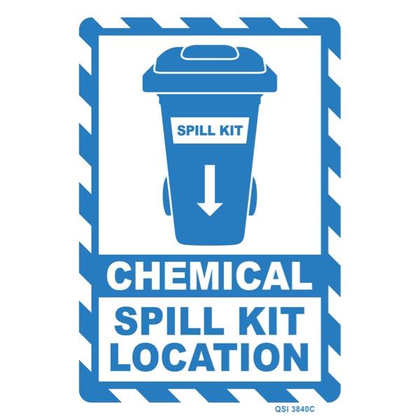 Chemical Spill Kit Location Safety Sign 240x340mm OfficeMax NZ