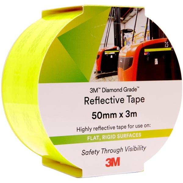 3M™ Diamond Grade Reflective Packaging Tape 50mmx3m Yellow/Green