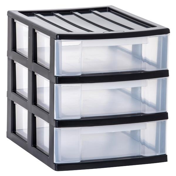 Taurus Storage Drawer A4 3 Drawer Charcoal OfficeMax NZ