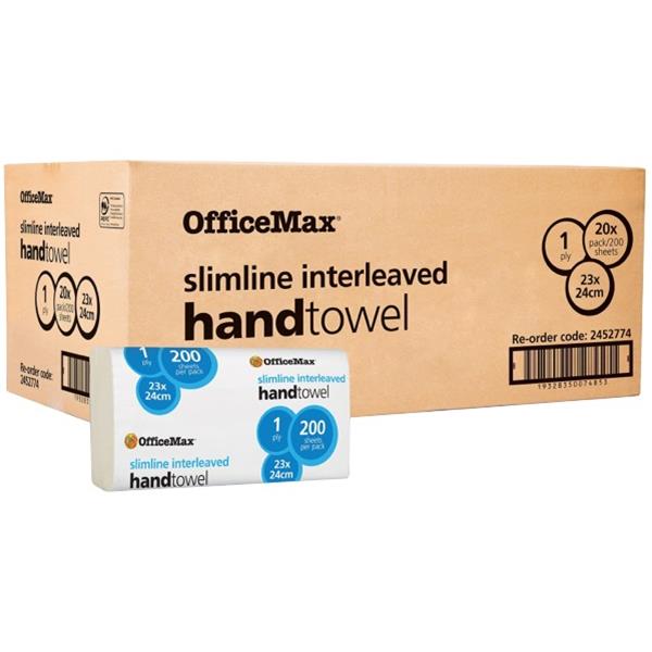 OfficeMax Paper Towel Slimline 1 Ply, Carton of 20 Packs OfficeMax NZ