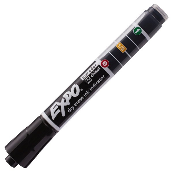 Expo Black Dry Erase Ink Indicator Whiteboard Marker Chisel Tip