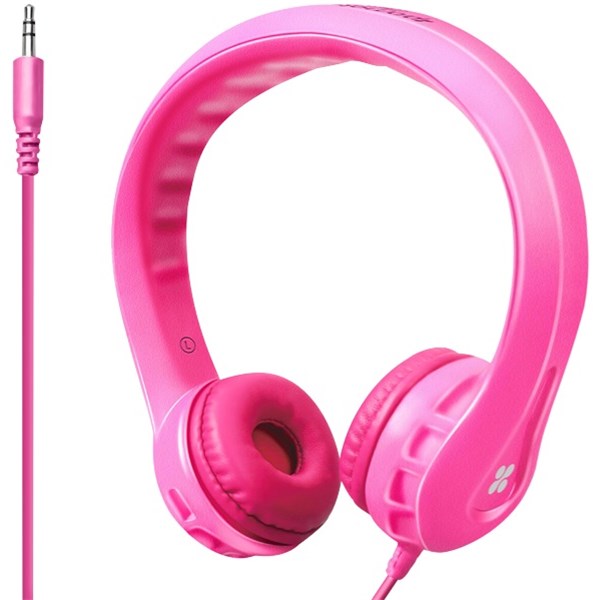 Promate Flexure KidFriendly Wired Headphones Pink OfficeMax NZ