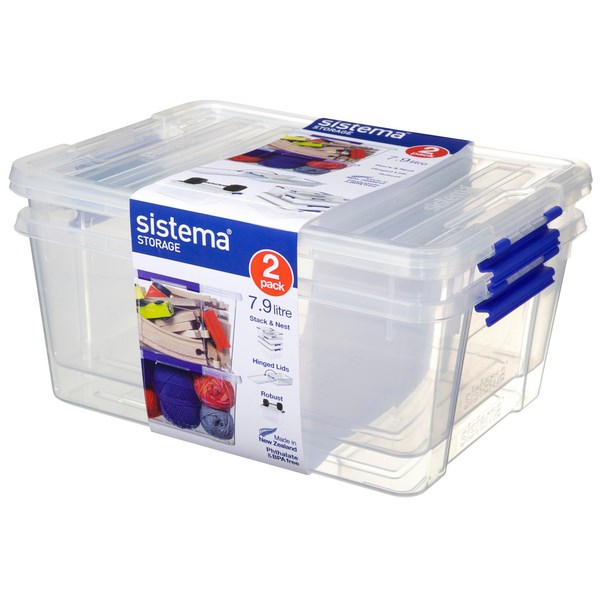 Sistema Plastic Storage Container 7.9L Clear, Pack of 2 OfficeMax NZ