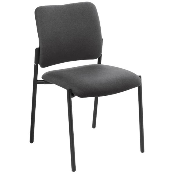 Polo Visitor Chair Dolly Fabric/Charcoal OfficeMax NZ