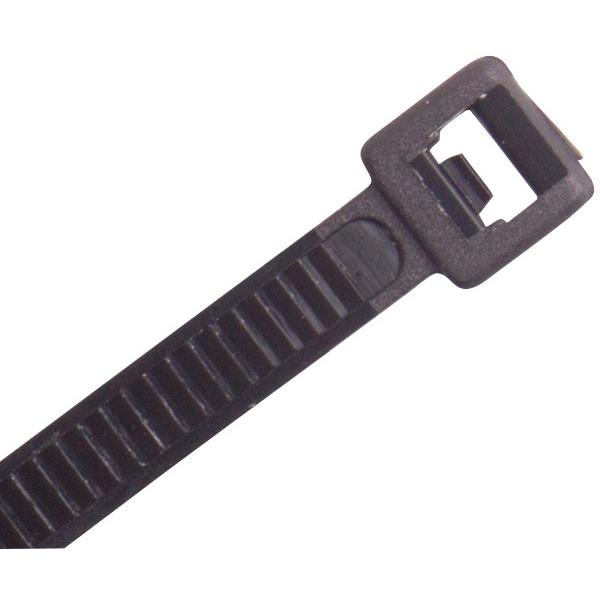 Cabac Nylon Cable Ties Heavy Duty Releasable 370x7.6mm Black, Pack of