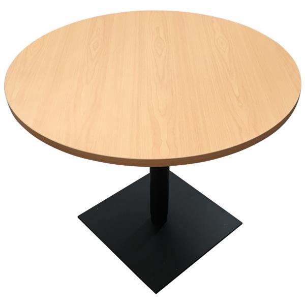 City Height Adjustable Meeting Table Round 900mm Square Base Tawa/Black