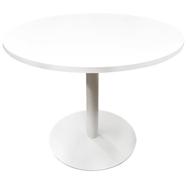 City Height Adjustable Meeting Table Round 900mm Round Base Snowdrift