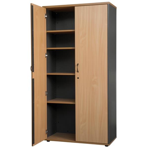 Firstline Cupboard 1800mm Beech/Ironstone OfficeMax NZ