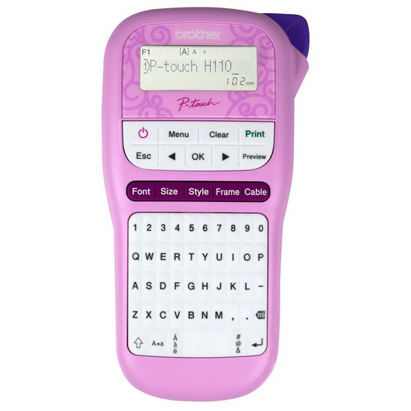 Brother PTH110PK Label Maker Labelling Machine Handheld Pink OfficeMax NZ