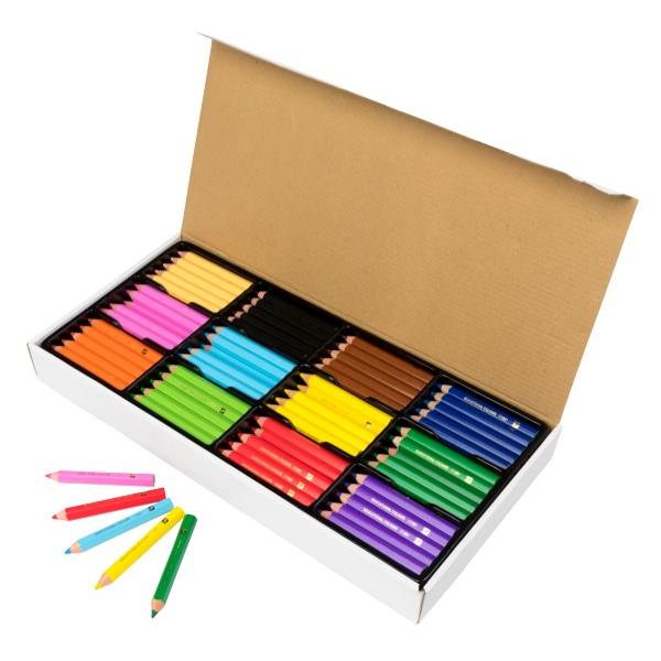 EC Jumbo Colouring Pencils & Sharpener Washable Assorted Colours, Pack of 120 OfficeMax NZ