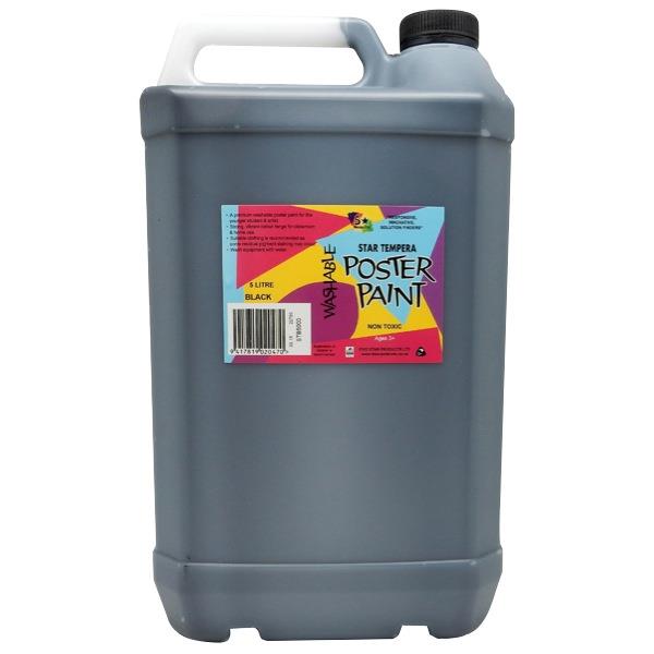 5 Star Tempera Poster Paint 5L Black OfficeMax NZ