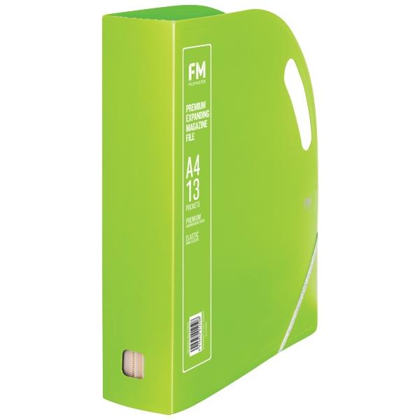 FM Premium Magazine Holder Expandable Lime Green OfficeMax NZ