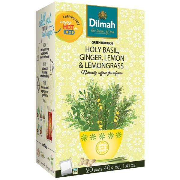 Dilmah Infusions Tea Bags Holy Basil, Ginger, Lemon & Lemongrass, Box