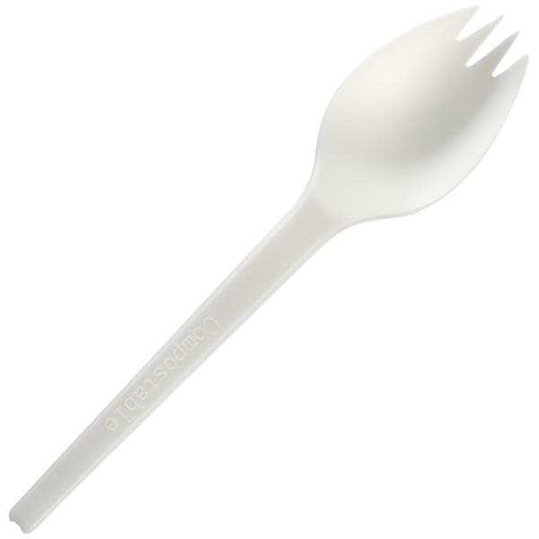 BioPak Plastic Spork White 152.5mm, Pack of 50 OfficeMax NZ