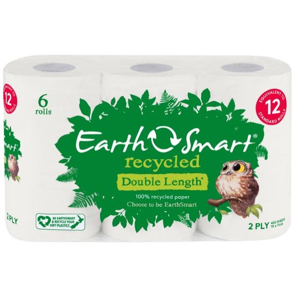 Earthsmart Recycled Toilet Tissue Double Length 2 Ply, Pack of 6 ...