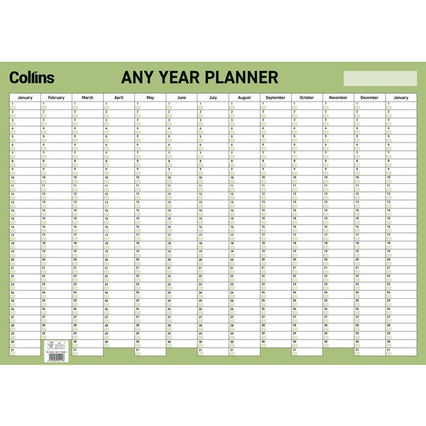 Collins Any Year Wall Planner Framed 695 x 495mm OfficeMax NZ