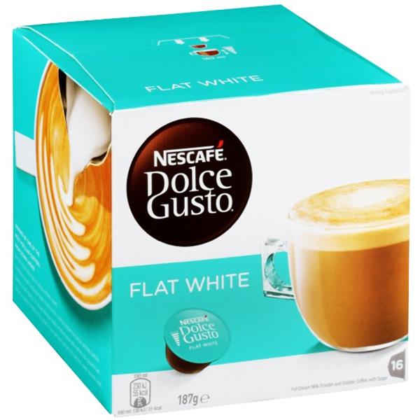 NESCAFE Dolce Gusto Flat White Coffee Capsules, Box of 16