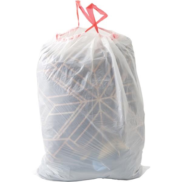 BAG RUBBISH 27L 500X650MM 14MU OMAX DRAWSTRING WHITE ROLL/50 OfficeMax NZ