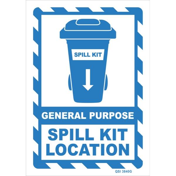 General Purpose Spill Kit Location Safety Sign 240x340mm OfficeMax NZ