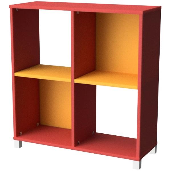Zealand 4 Cube Storage Unit Red/Yellow 800x450x850mm OfficeMax NZ