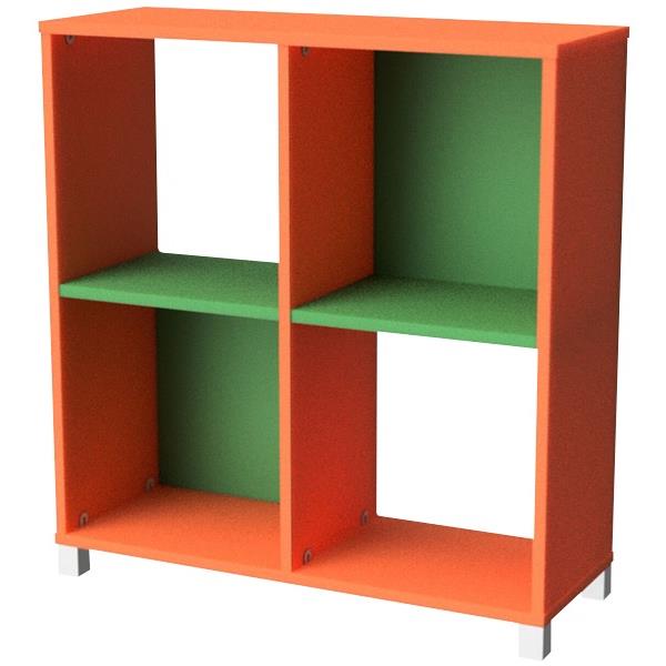 Zealand 4 Cube Storage Unit Orange/Green 800x450x850mm OfficeMax NZ