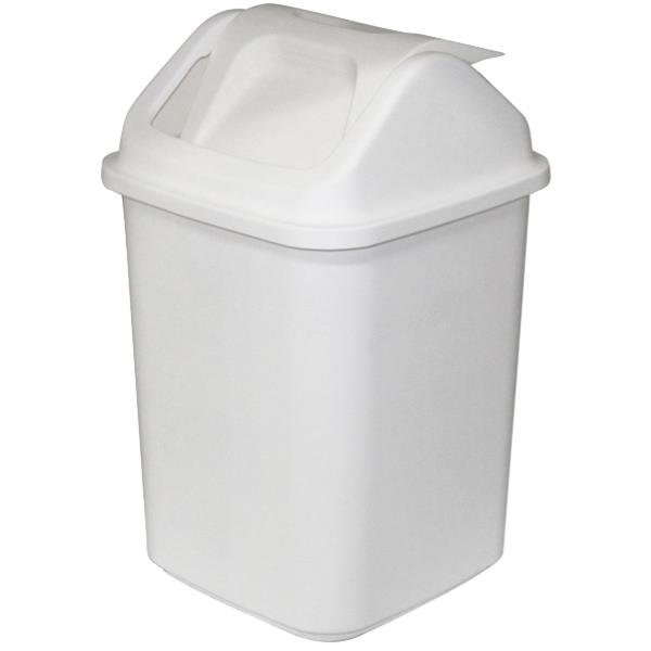 Rectangular Swing Lid Rubbish Bin 20L White OfficeMax NZ