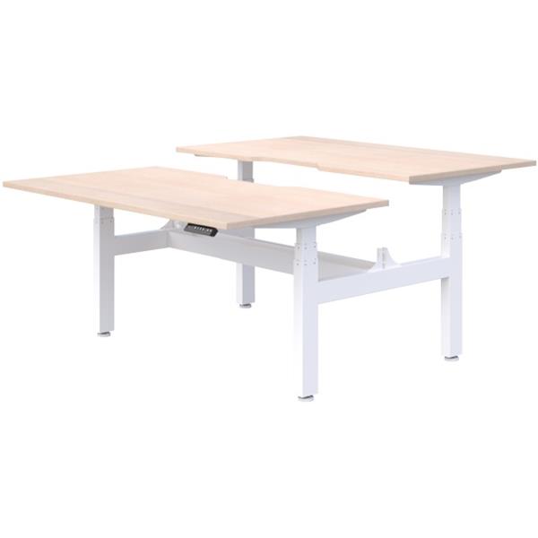 Summit II 2 Pod B2B Electric Desk 1500mm Ref Oak/White OfficeMax NZ