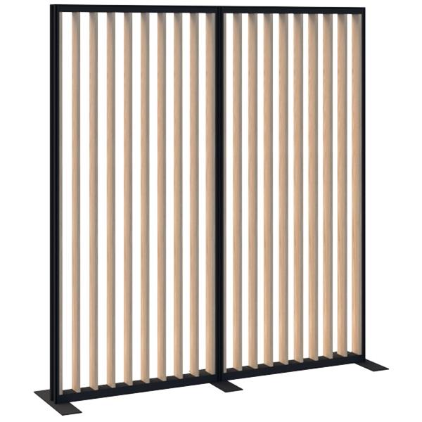Screen Room Divider 1890x1800mm Classic Oak/Black OfficeMax NZ