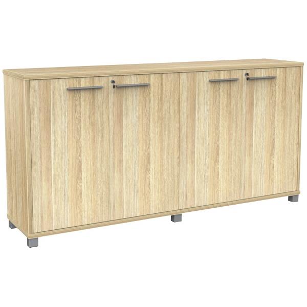 Cubit Credenza 4 Doors Atlantic Oak 1800x450x900mm OfficeMax NZ