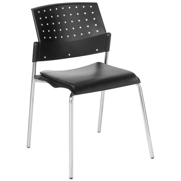 550 Guest Chair Vinyl Black/Chrome OfficeMax NZ
