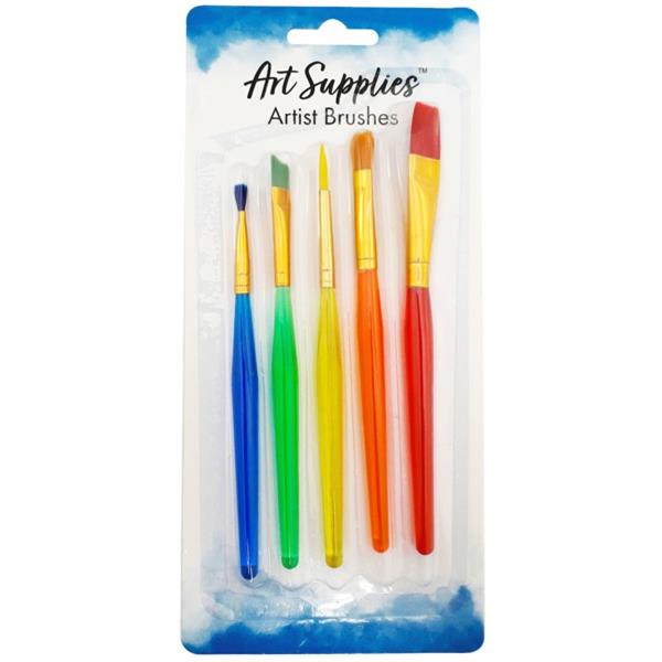 Craft Flat Paint Brush Set, Pack of 5 OfficeMax NZ