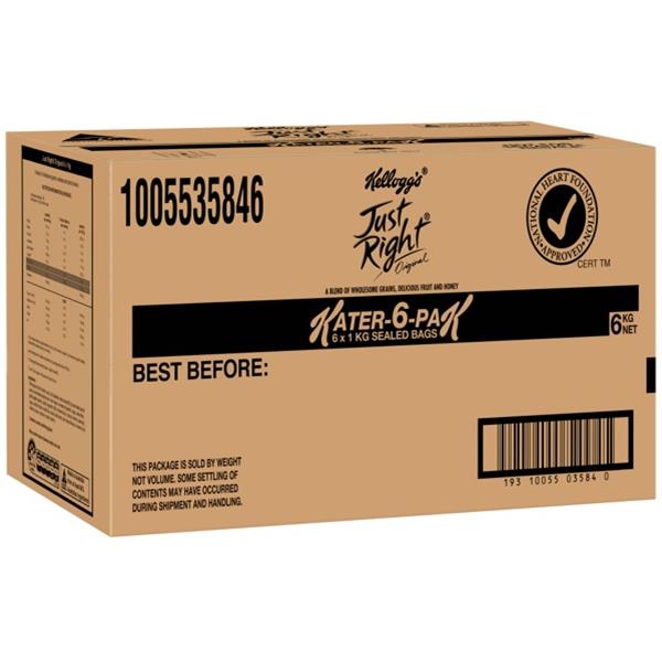 Kellogg's Cereal Just Right 1kg, Carton of 6 OfficeMax NZ
