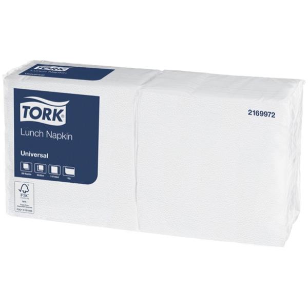 Tork Lunch Napkins 1 Ply White 2169972, Pack of 200 OfficeMax NZ