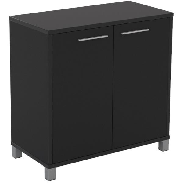 Cubit Cupboard 2 Doors and 1 Shelf 900mm Black OfficeMax NZ