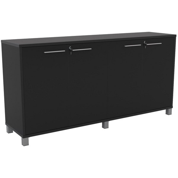 Cubit Credenza 4 Doors and 2 Shelves 1800mm Black OfficeMax NZ