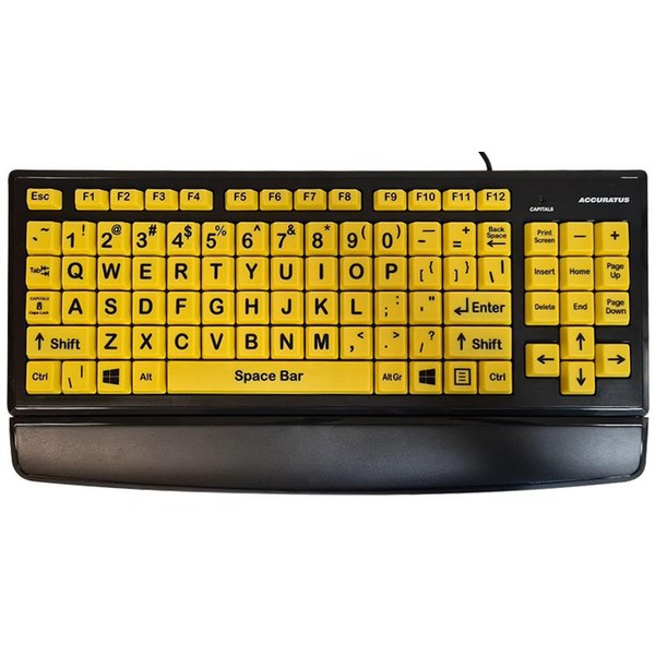 Accuratus Vision Assist Wired Keyboard Yellow Keys OfficeMax NZ