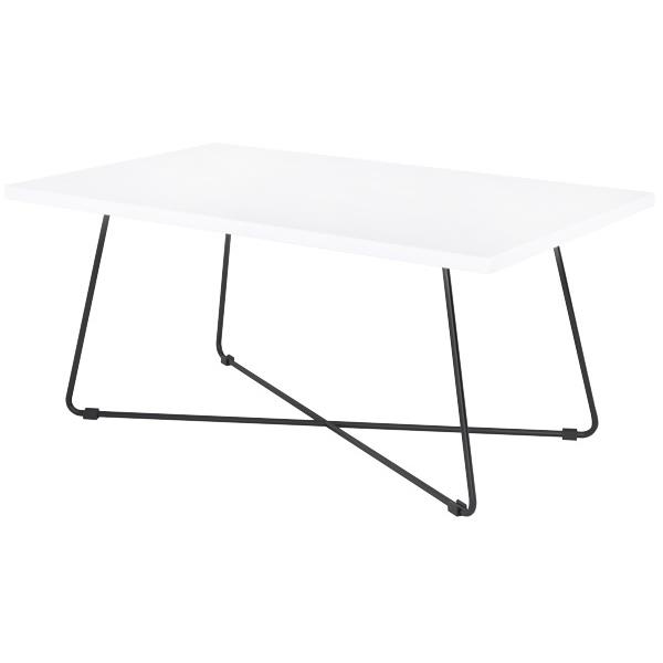 Zion Rectangle Coffee Table 1000x600mm White/Black OfficeMax NZ