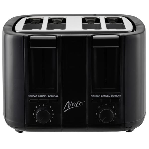 Nero Toaster 4 Slice Black OfficeMax NZ